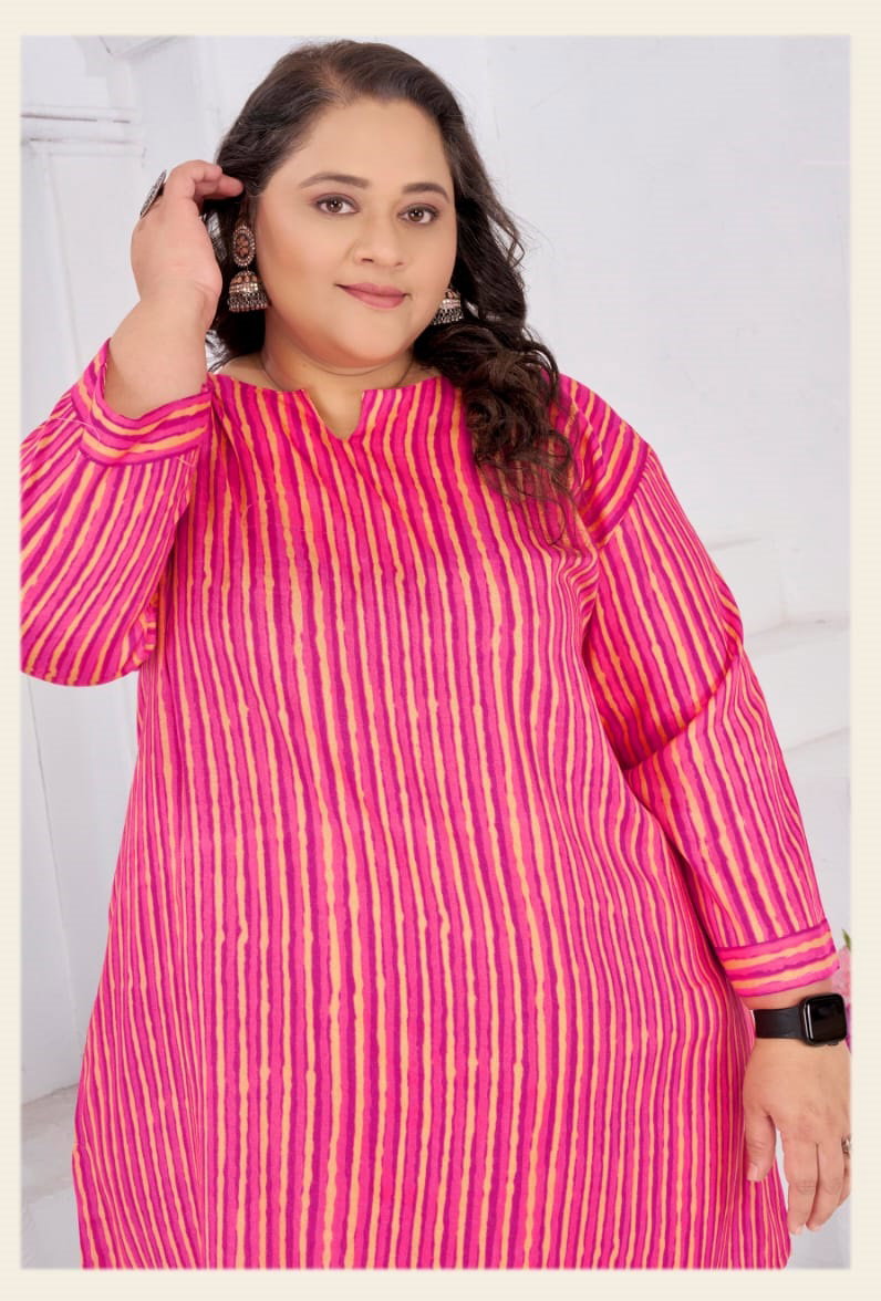 Moksh Big Size Subh D.No 8706 Riyon Slub Short Top