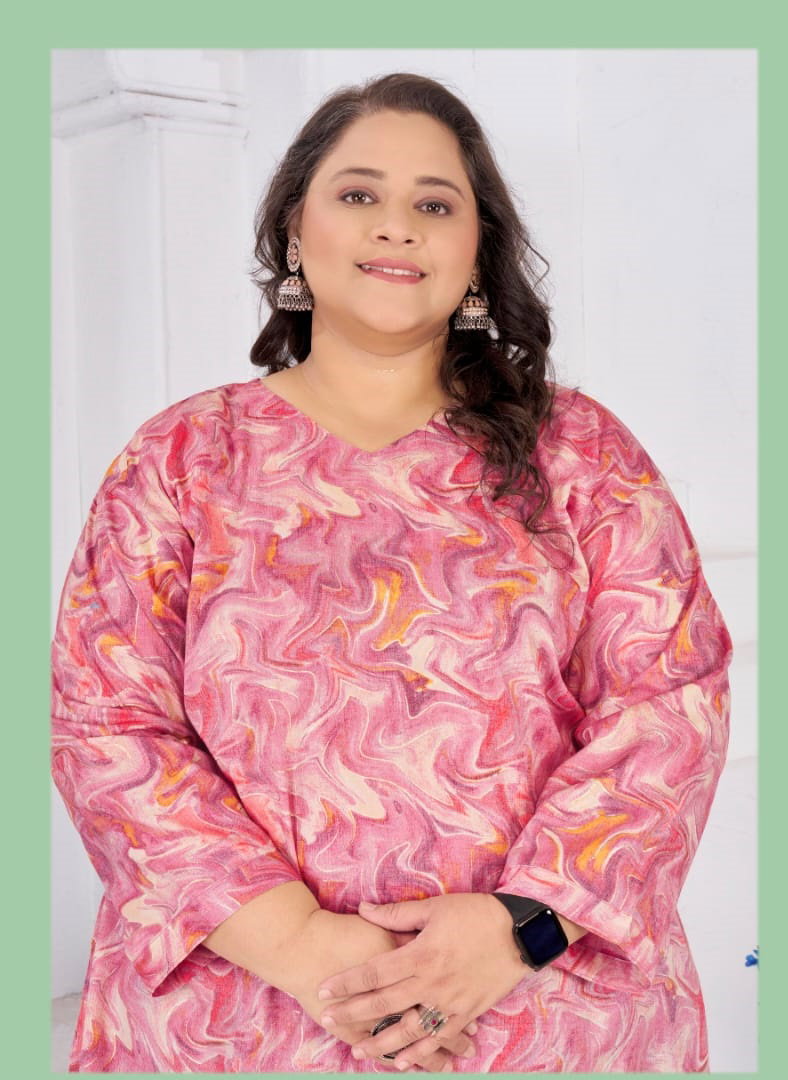 Moksh Big Size Subh D.No 8708 Riyon Slub Short Top