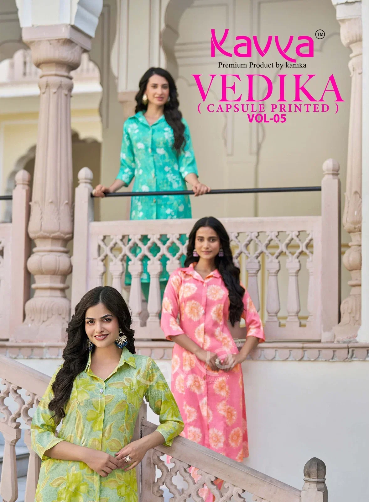 Kavya Vedika Vol 05 Capsule Foil Printed Kurti With Bottom Collection