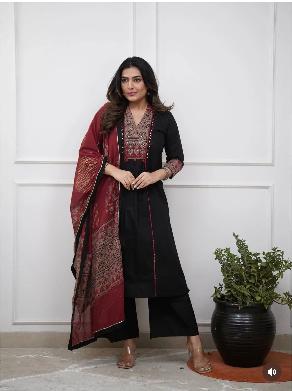 Naisha K 1048 Cotton Handworked Kurti With Bottom Dupatta