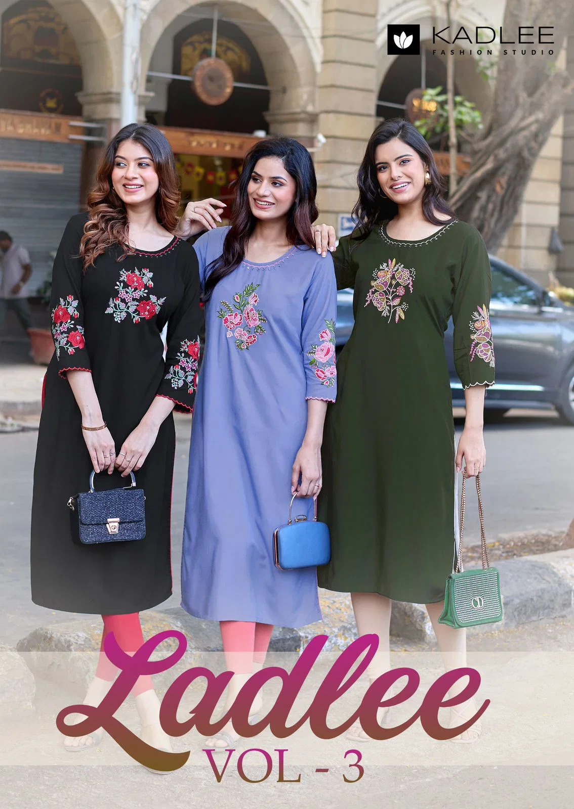 Kadlee Ladlee Vol 3 Rayon With Thread Work Kurti Collection