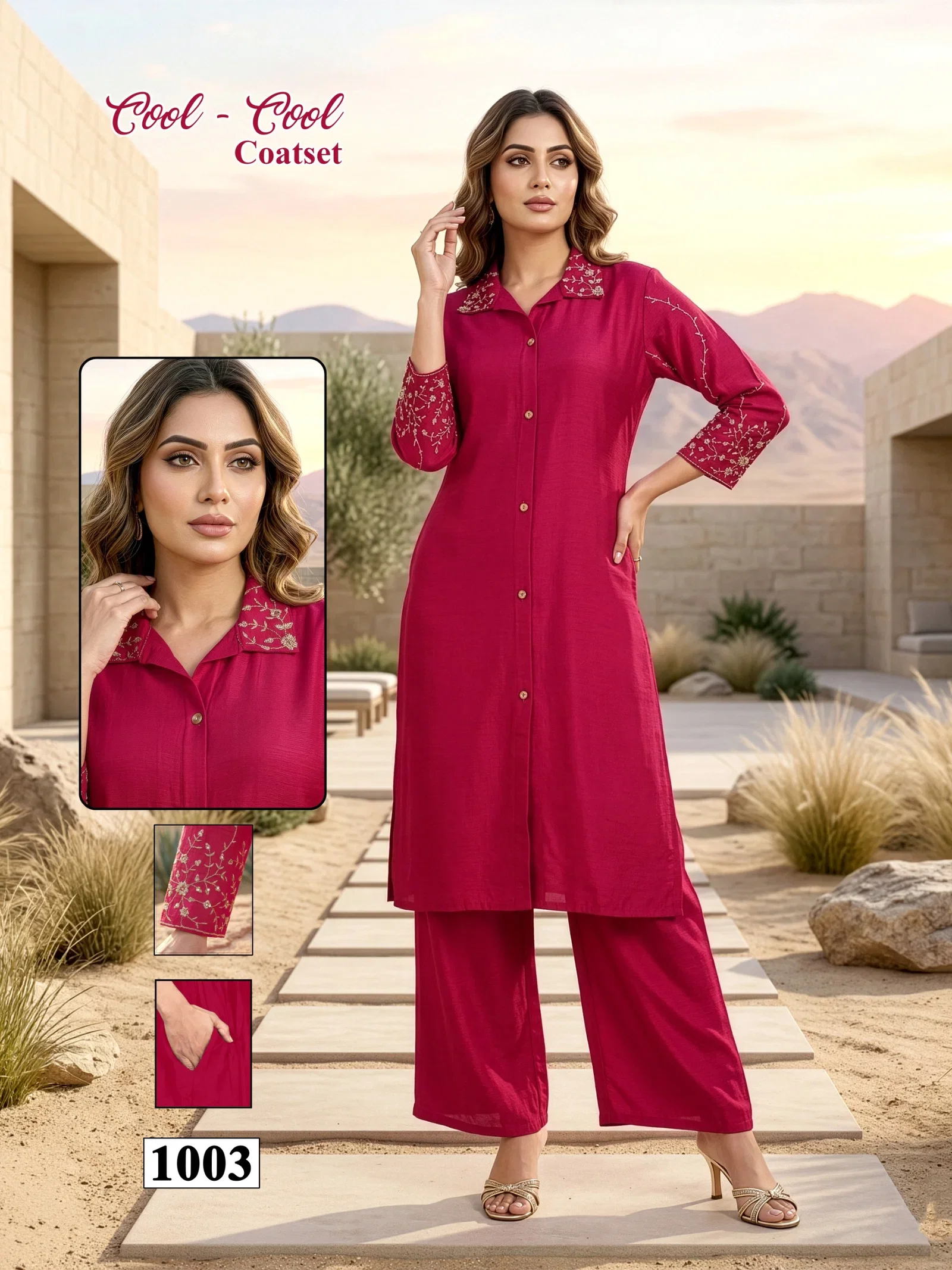 Cool Cool D No 1001 To 08 Vartican Silk Kurti With Bottom Collection