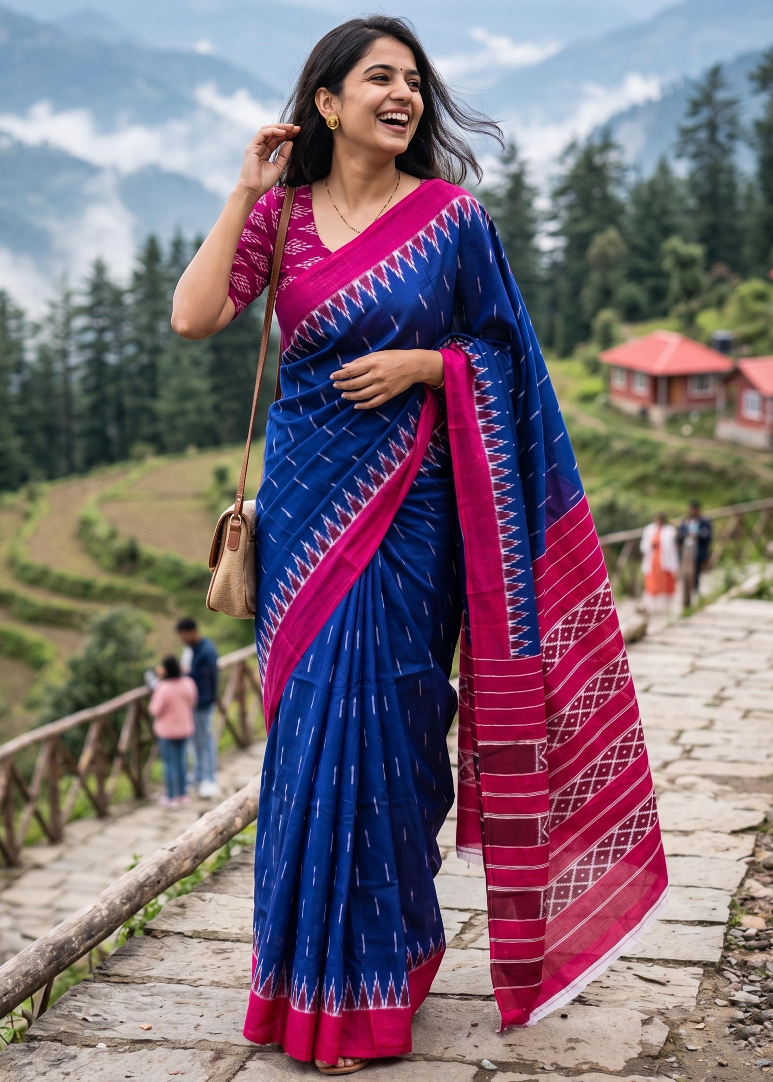 Sm Yami 148 Soft Pure Cotton Bagru Printed Saree