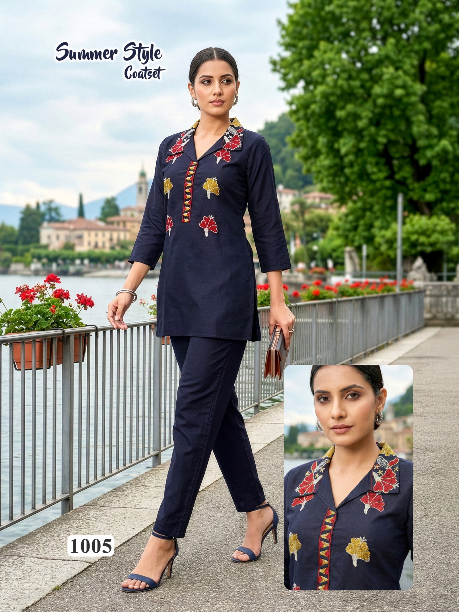 Summer Style Vol 8 Vartican Silk Embroidered Co Ord Set