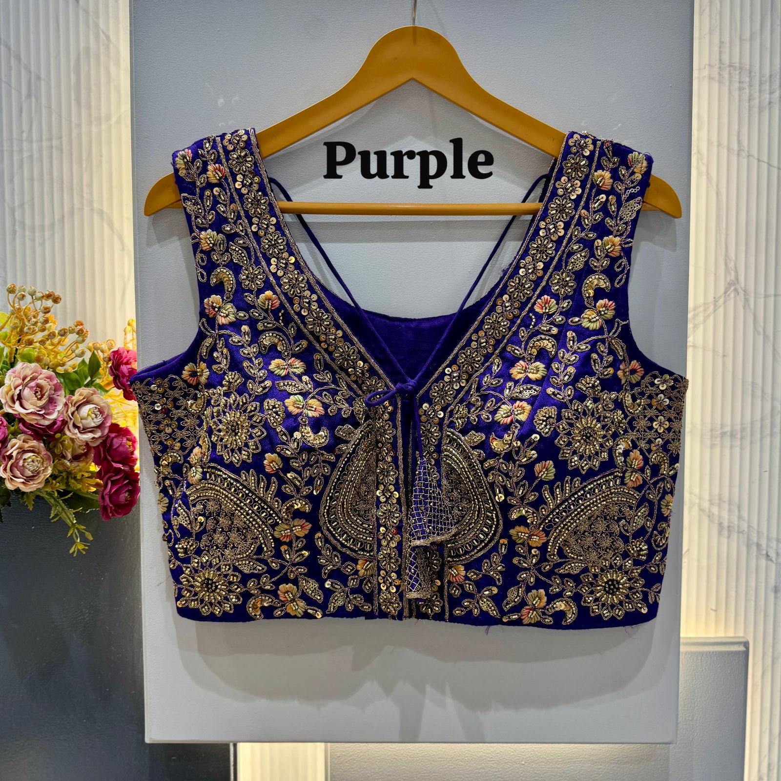 Ruhi Sajni V Neck Heavy Pure Soft Italian Silk With Tricot Fuising Blouse Collection