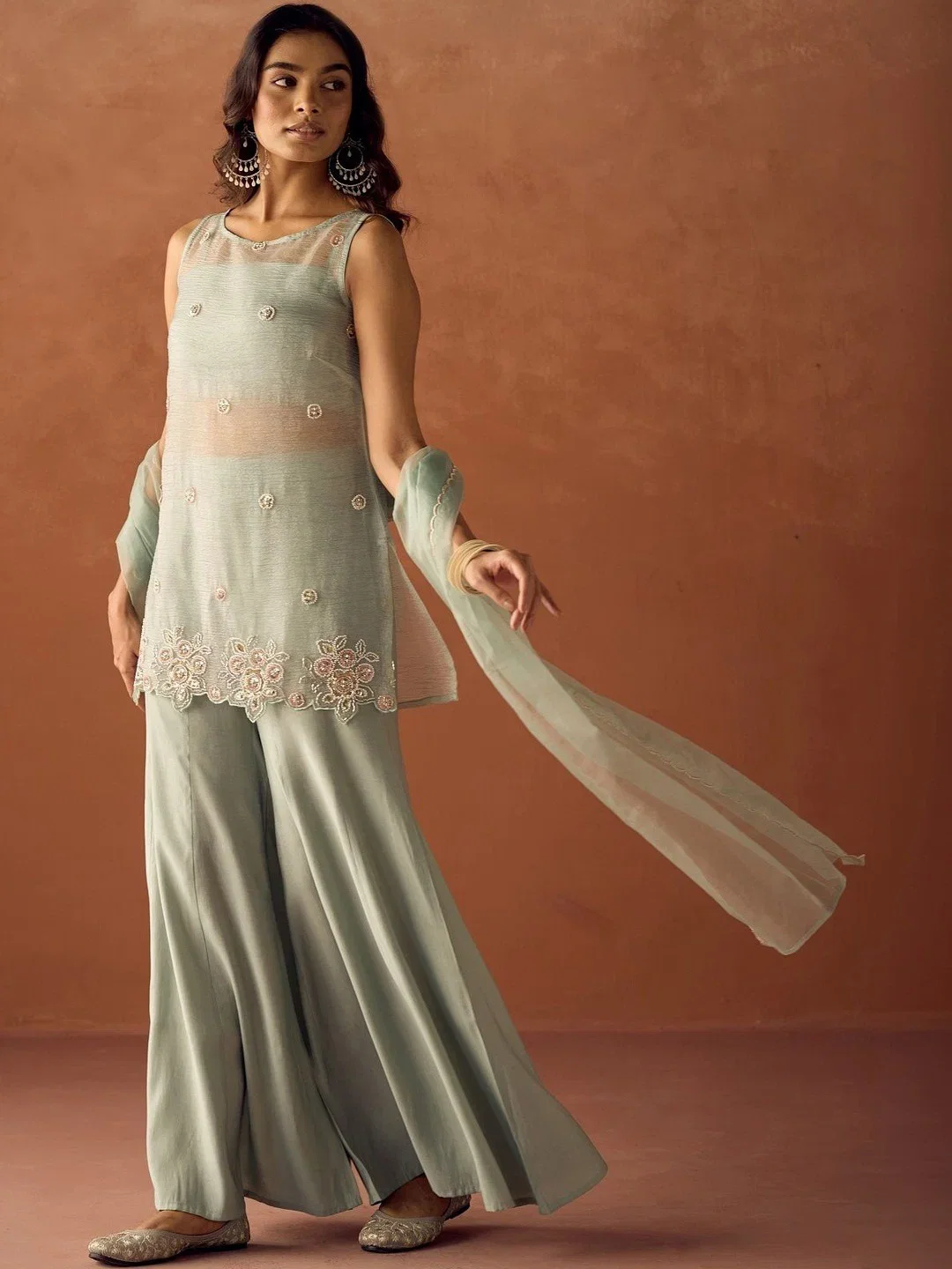 Fiorra 01 Top And Plazzo With Dupatta Set