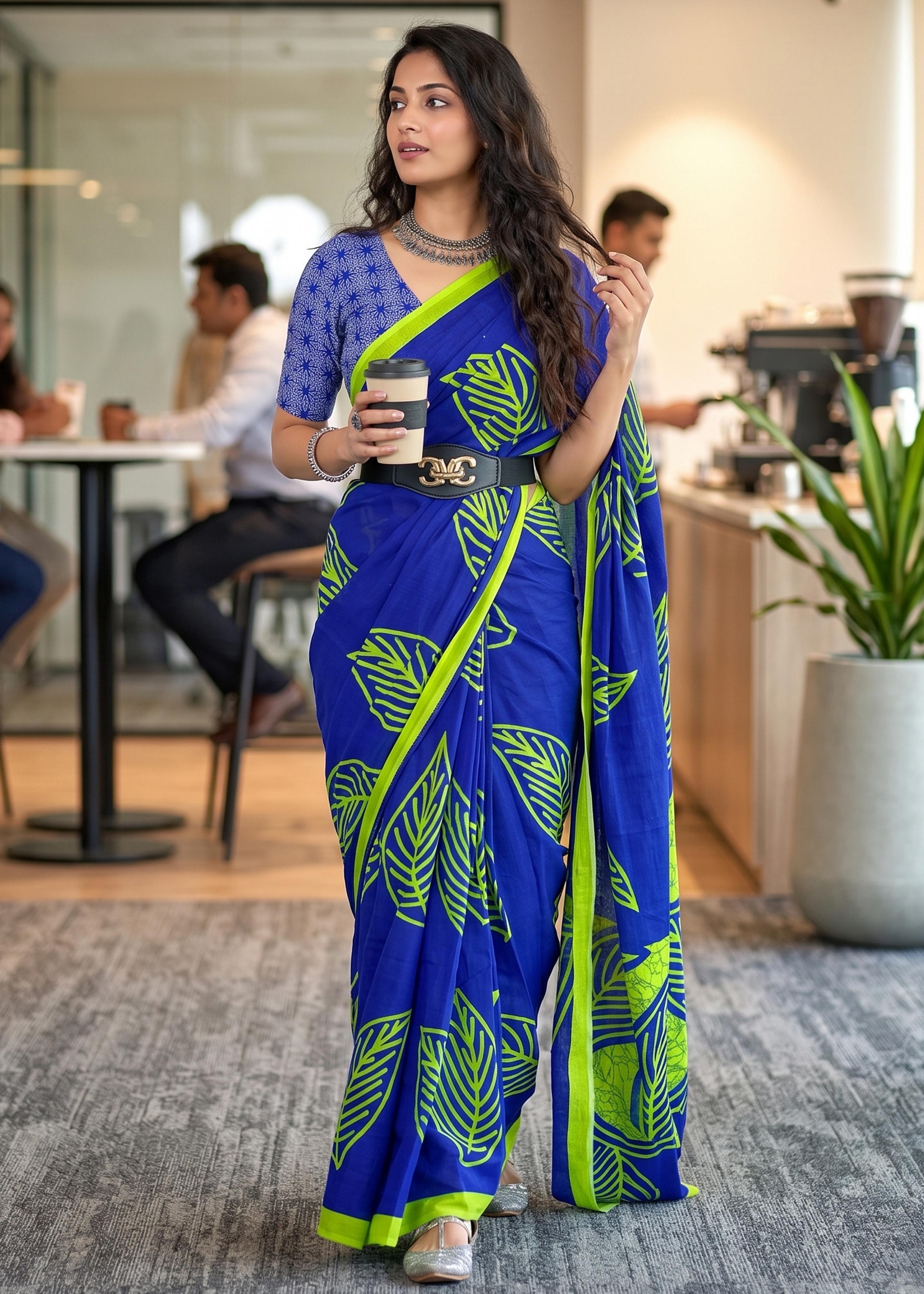 Sm Yami 152 Mal Cotton Mordan Hand Block Printed Saree