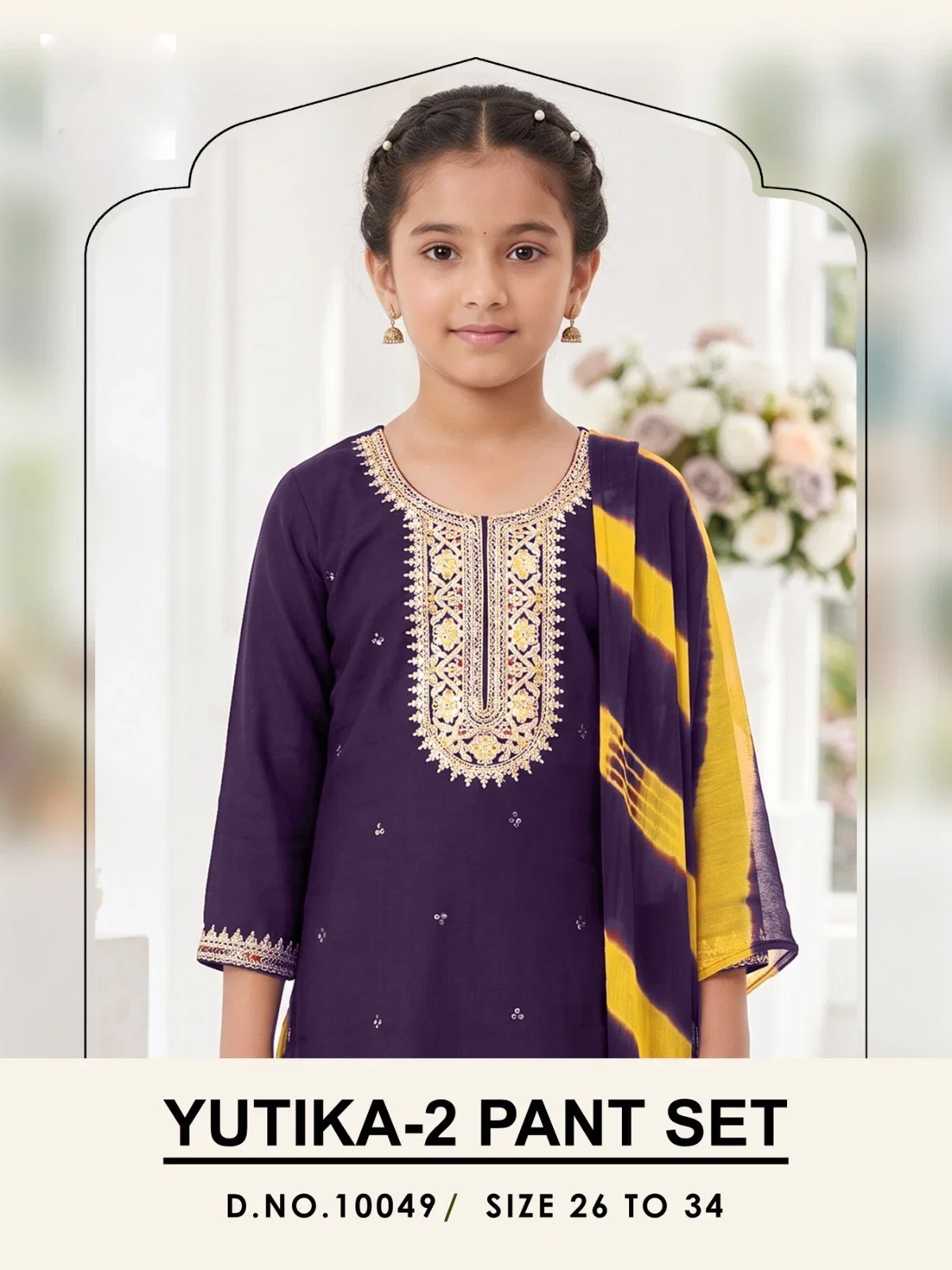 Yutika 10046 And 49 Heavy Rayon Kids Kurti With Bottom Dupatta