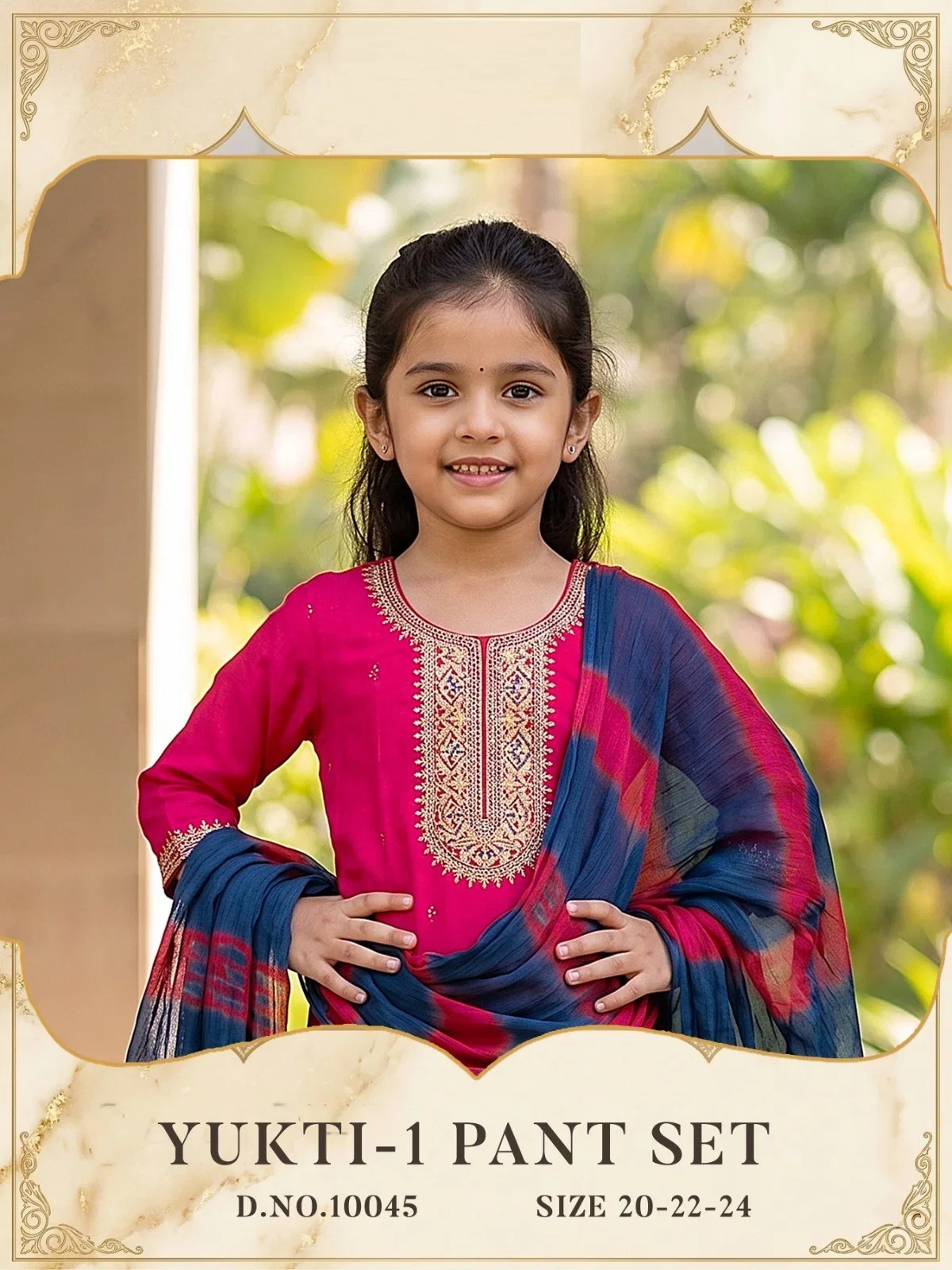 Yukti 10045 And 48 Heavy Rayon Kids Kurti With Bottom Dupatta