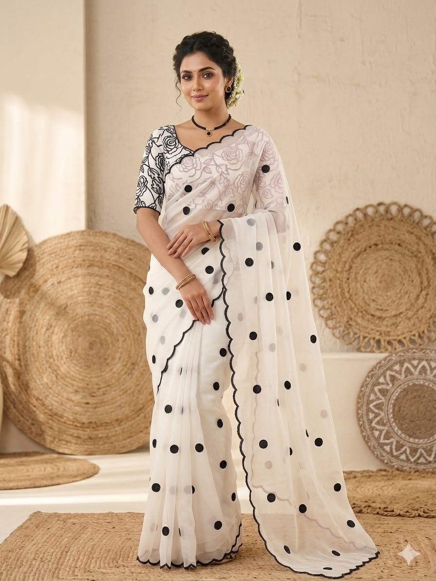 Lekha VLC Pari Flowy Georgette Embroidery Work Party Wear Saree