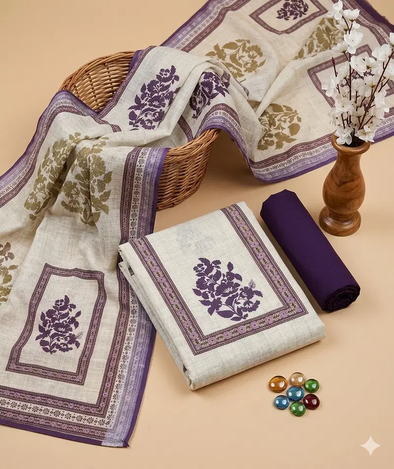 Rnx 5068 Linen Cotton Printed Fancy Dress Material Collection