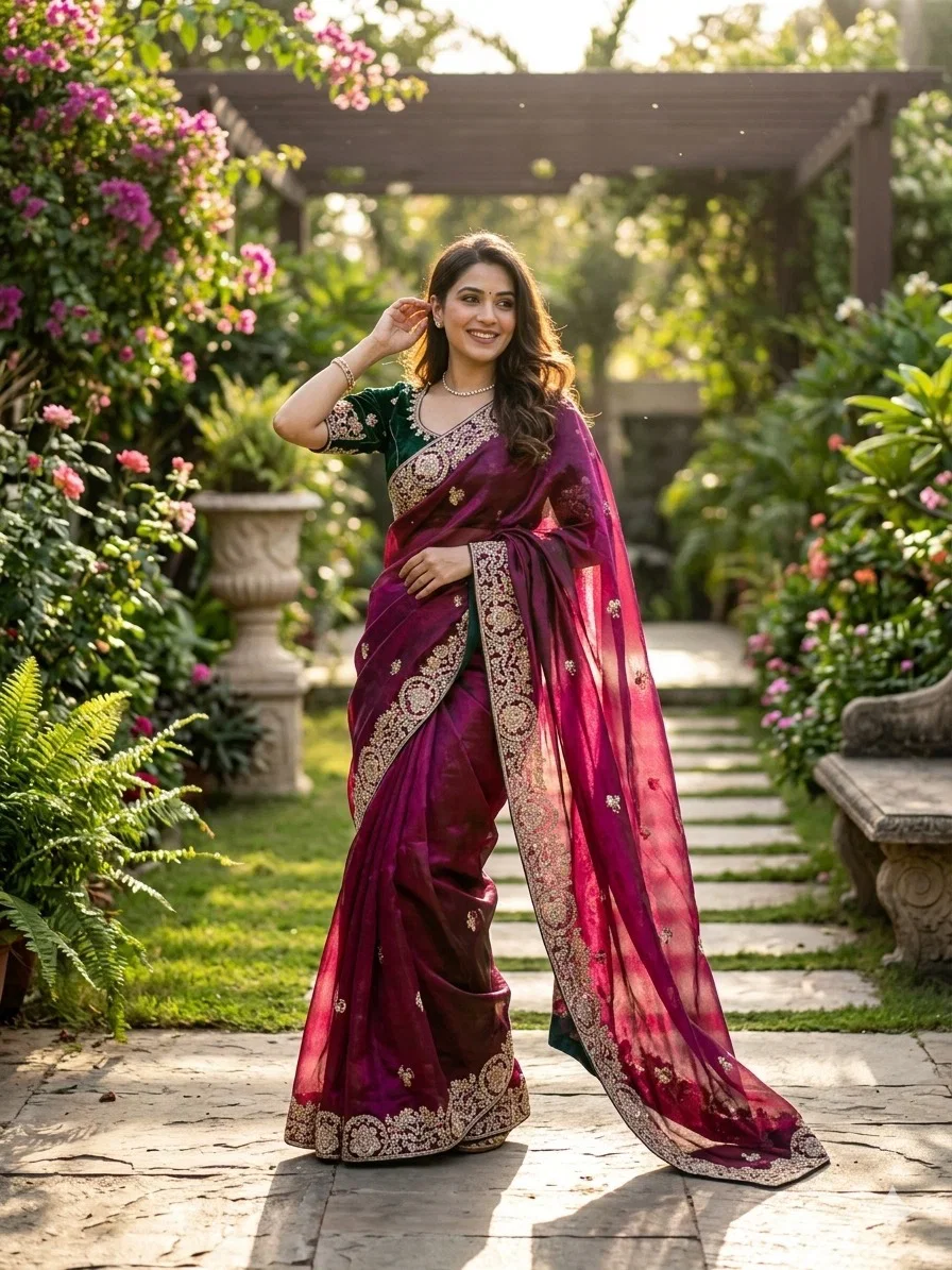 Kc 416 Space Silk Embroidery Coding Work Designer Saree Collection