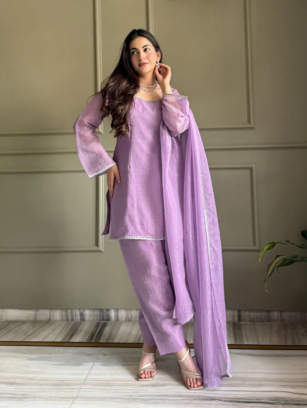 Mishti 01 Crunchy Silk Kurti With Bottom Dupatta