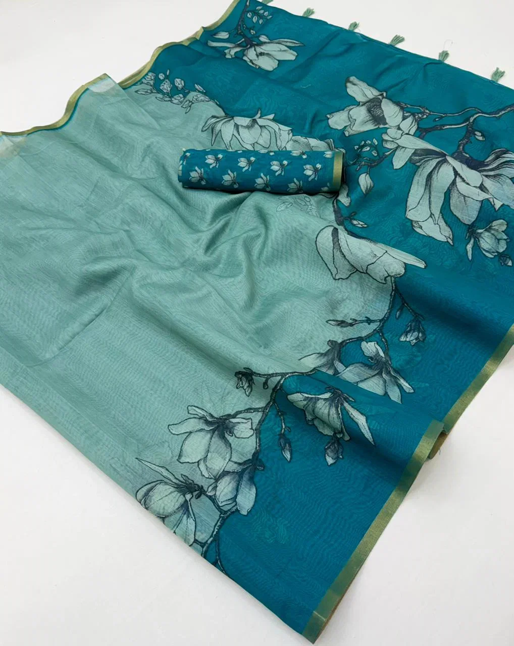 Rajyog D No 1031 To 36 Chanderi Linen Printed Saree Collection
