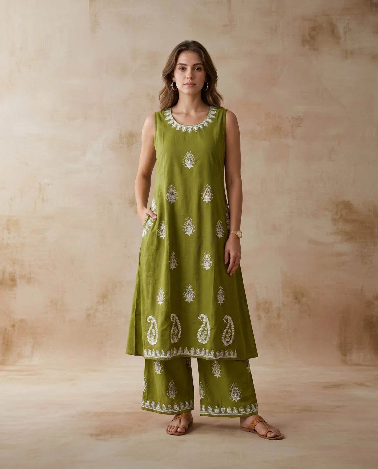 Naisha K 1055 Rayon Thread Worked Kurti With Bottom Collection