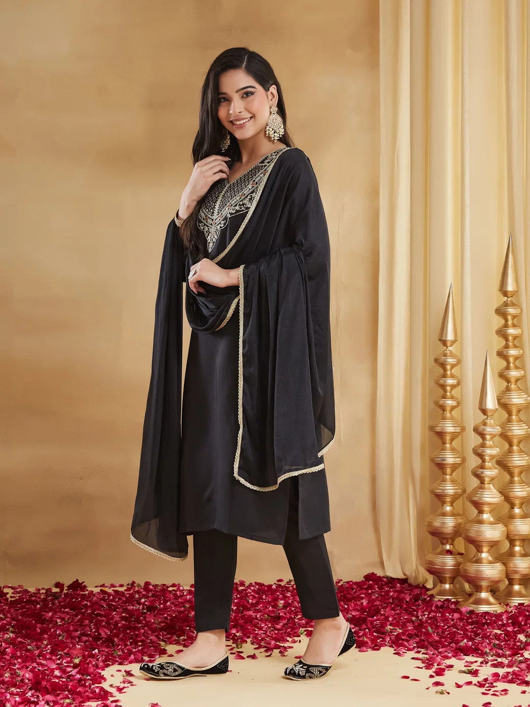 Mv 664 Rayon Embroidered Kurti Bottom With Dupatta