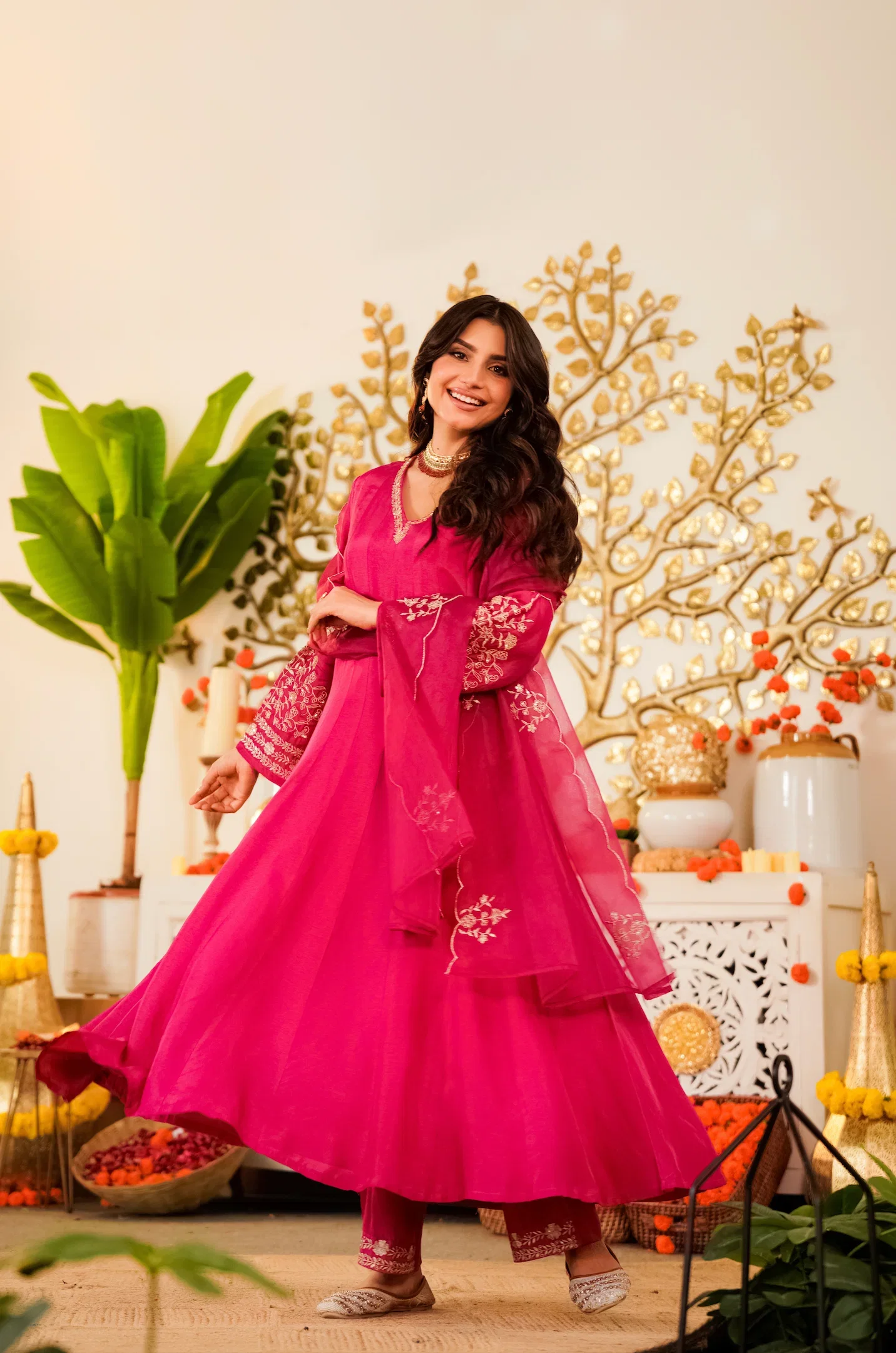Mv 650 Viscose Chanderi Embroidered Kurti With Bottom Dupatta