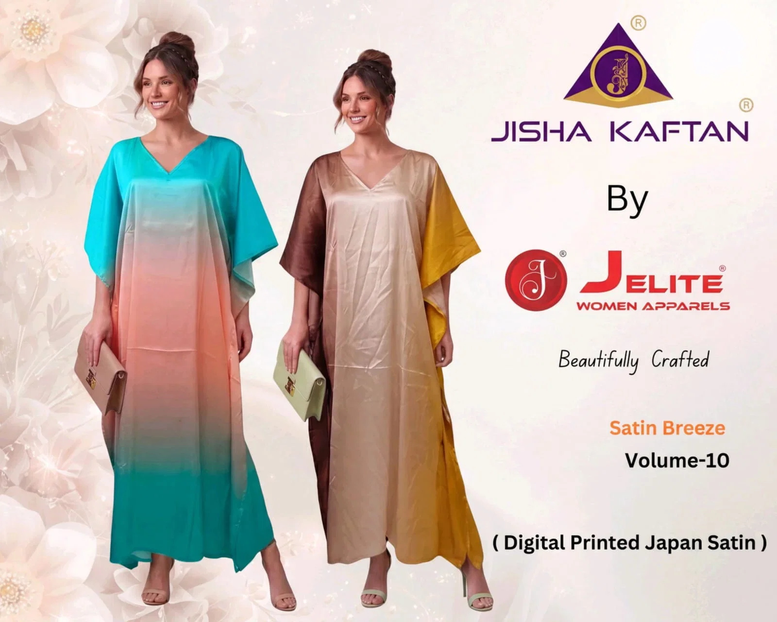 Jisha Kaftan Satin Breeze Vol 10 Japan Satin Digital Printed Kaftan Collection