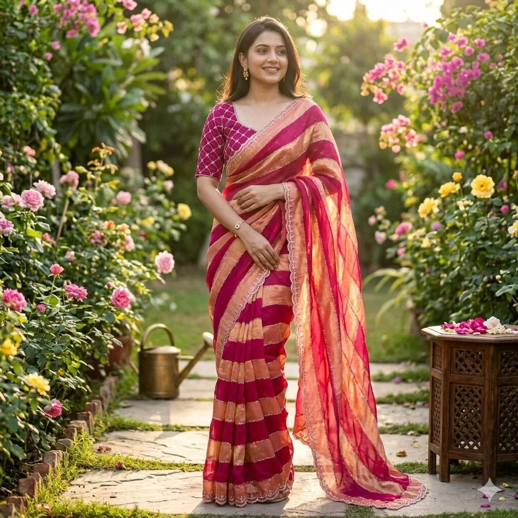 Ds 820 Space Silk Jarkhan Work Premium Saree Collection