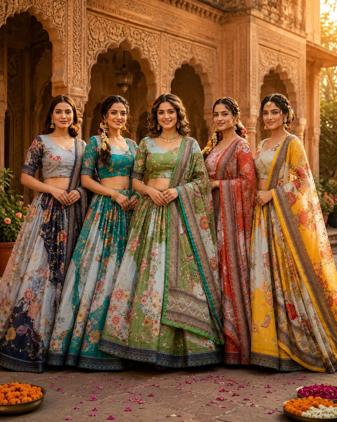Lekha KA 5072 Tabby Silk Digital Printed Embroidery Work Lehenga Choli