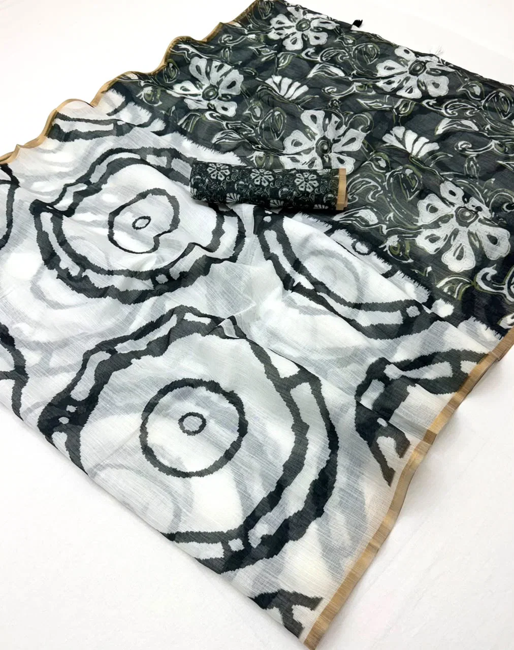 Rajyog D No 1061 To 66 Cotton Linen Zari Border Saree Collection