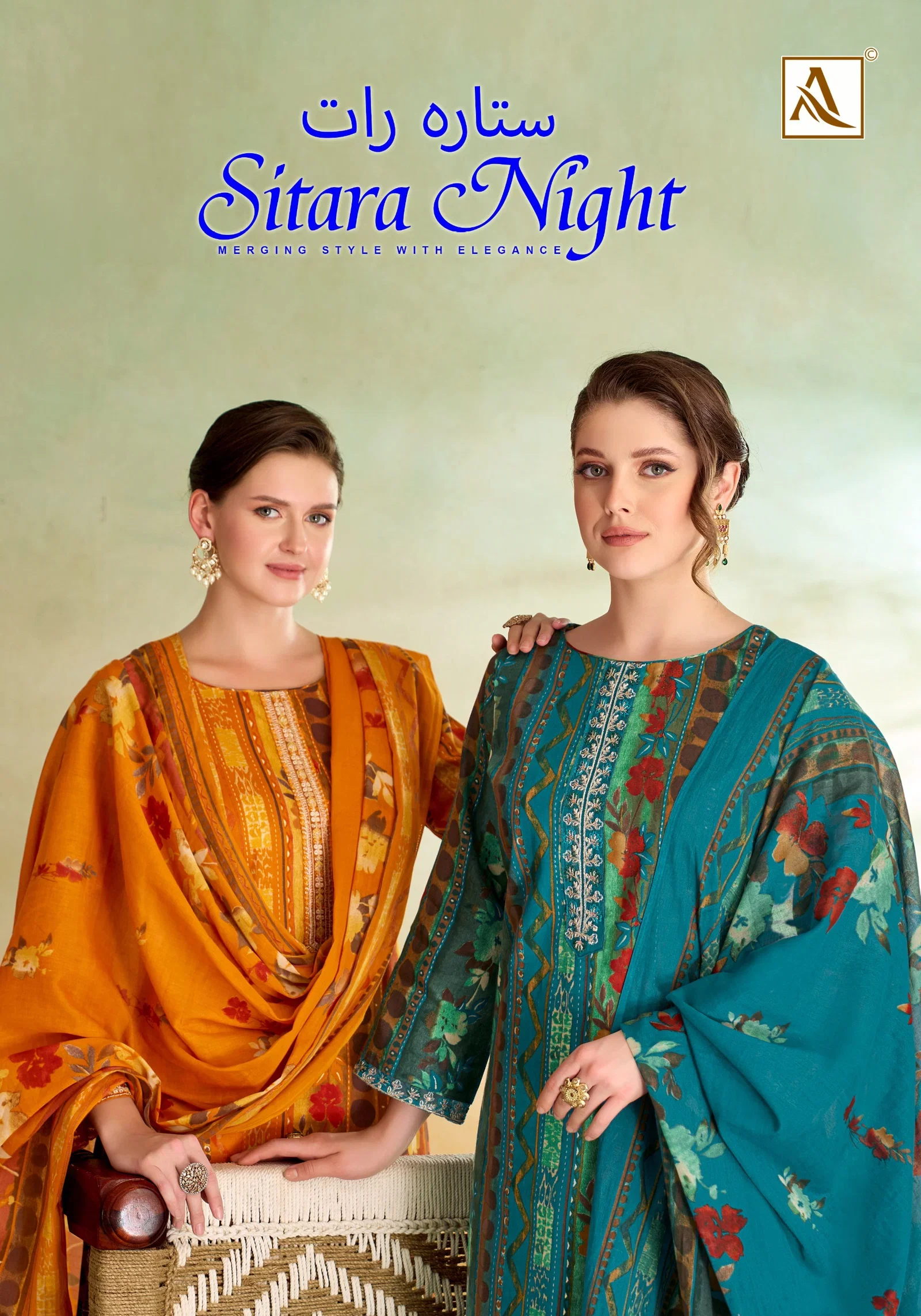 Alok Sitara Night Zam Cotton Embroidered Dress Material