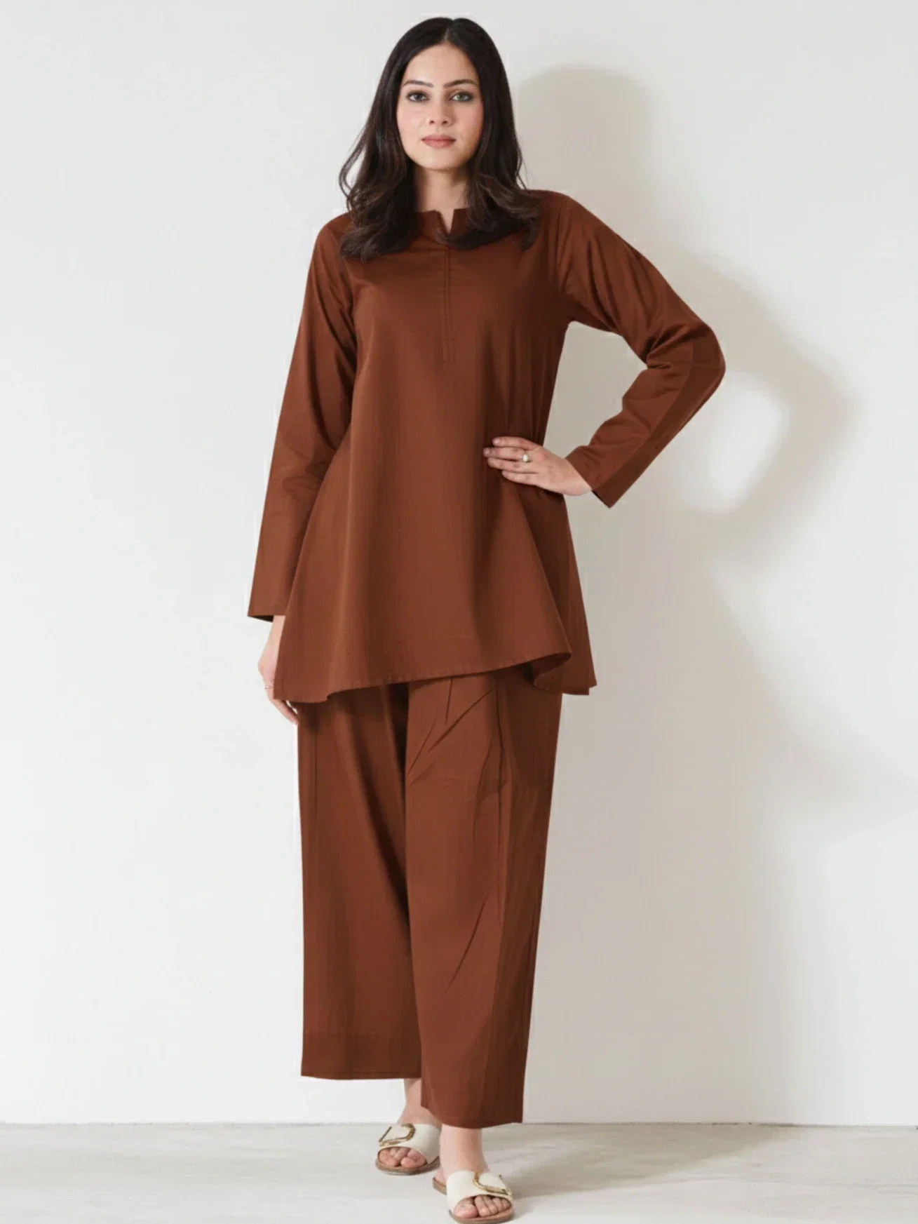 Dhruvi 470 Chanderi Silk Plain Kurti With Bottom