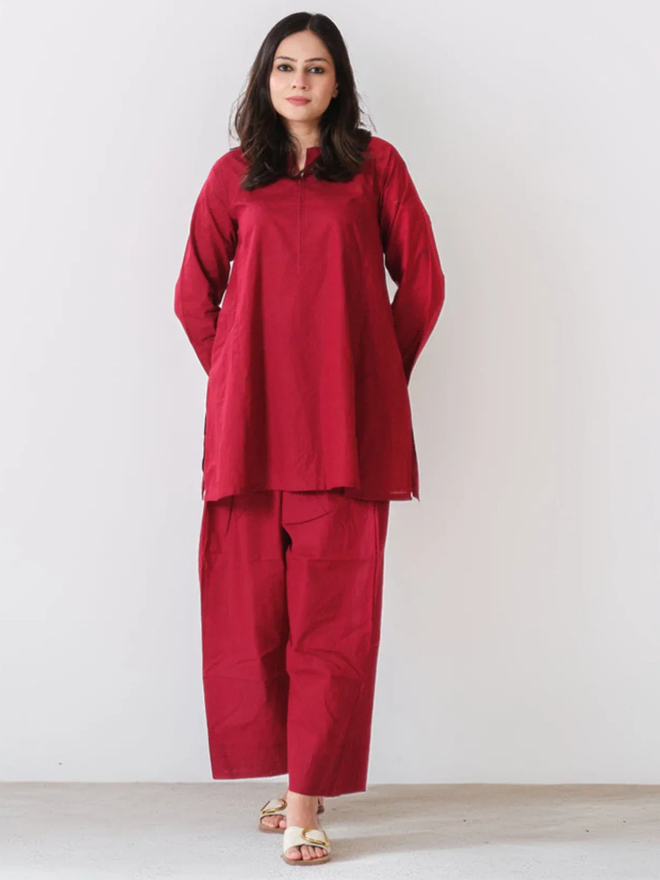 Dhruvi 471 Chanderi Silk Plain Kurti With Bottom