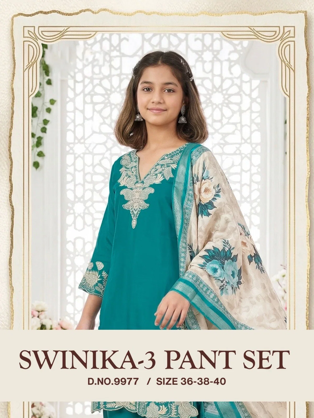 Swinika 9975 To 77 Shimmer Embroidery Work Kurti With Bottom Dupatta