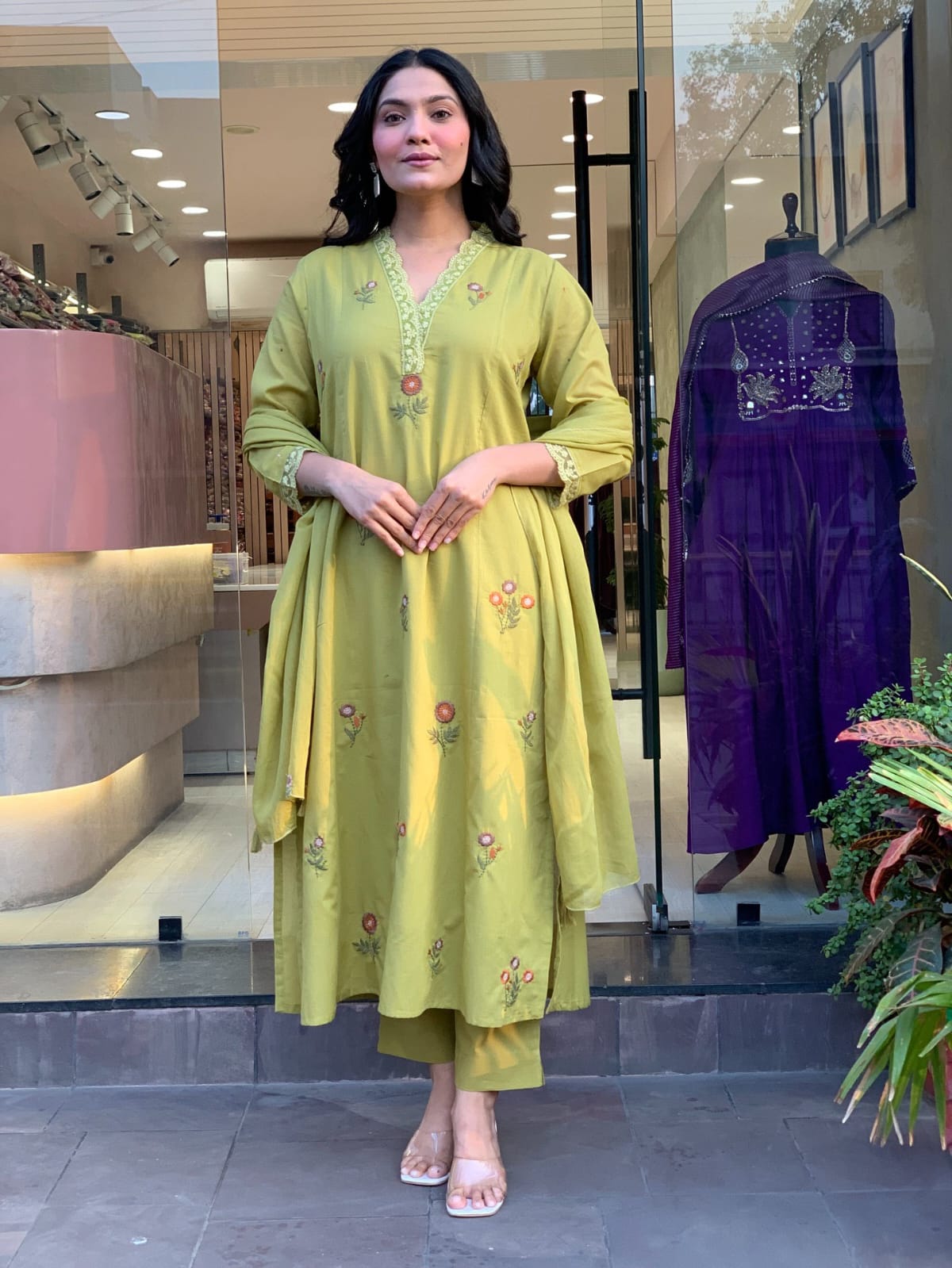 Lekha KL 4117 Roman Silk Embroidery Kurti Bottom With Dupatta
