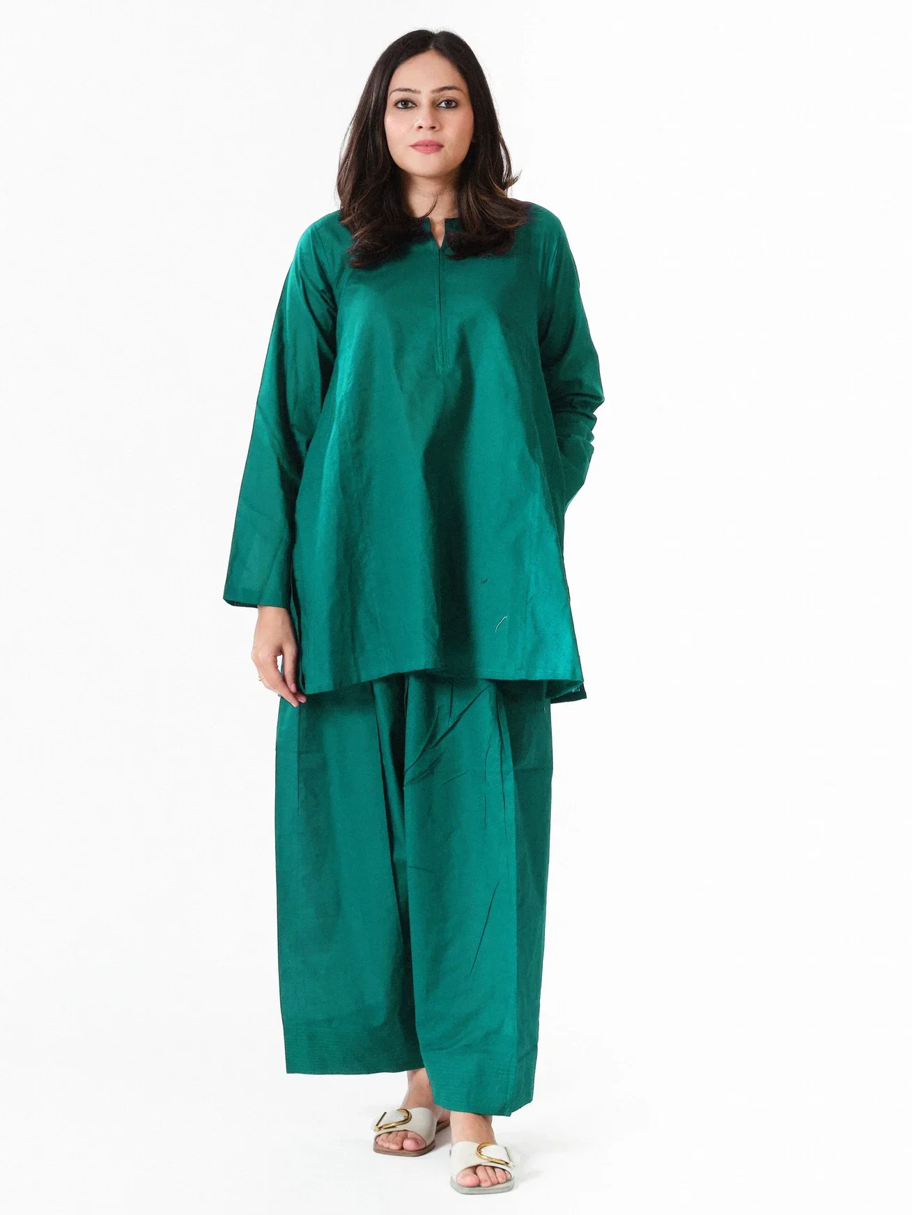 Dhruvi 472 Chanderi Silk Plain Kurti With Bottom