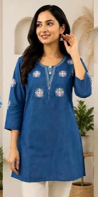Tlc Vol 04 Denim Embroidered Kurti Collection