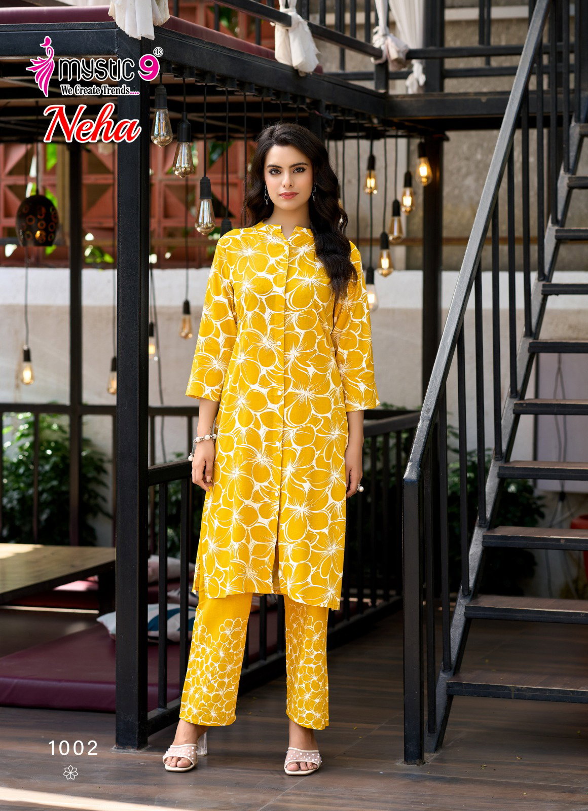 Mystic 9 Neha Vol 1 Rayon Printed Kurti With Bottom