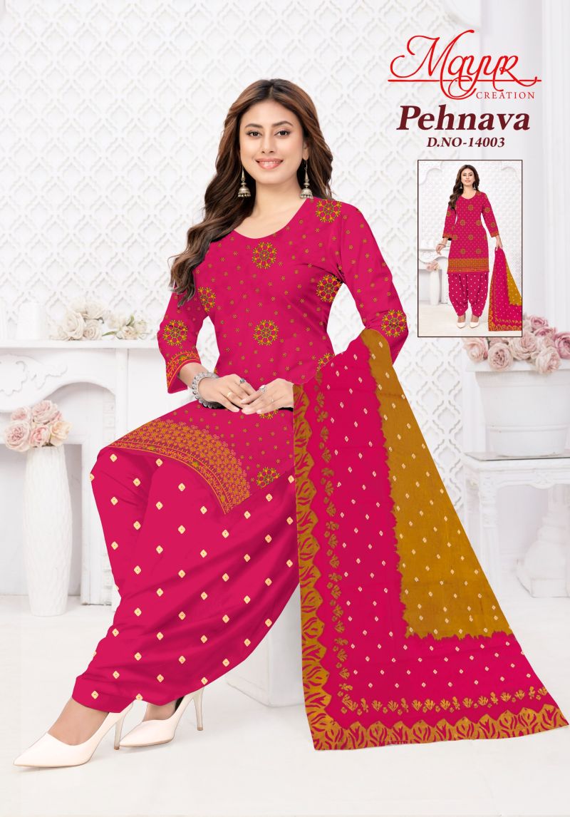 Mayur Pehnava Vol 14 Cotton Printed Fancy Dress Material