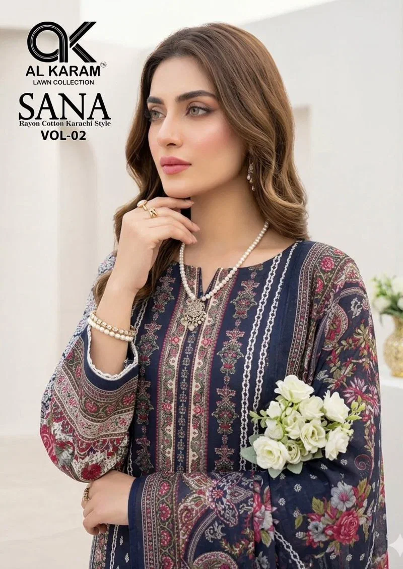 Al Karam Sana Vol 2 Readymade Rayon Cotton Karachi Kurti Pant With Dupatta