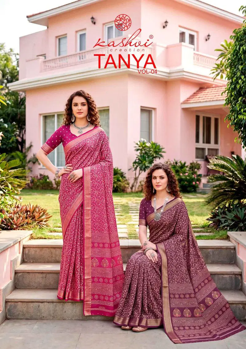 Kashvi Tanya Vol 4 Dull Moss Saree Collection