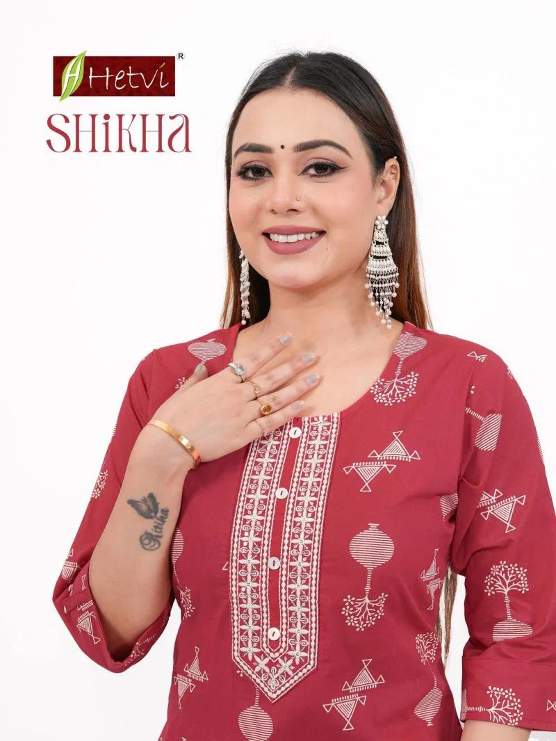 Hetvi Shikha Dhabu Cotton Printed Kurti With Bottom Collection