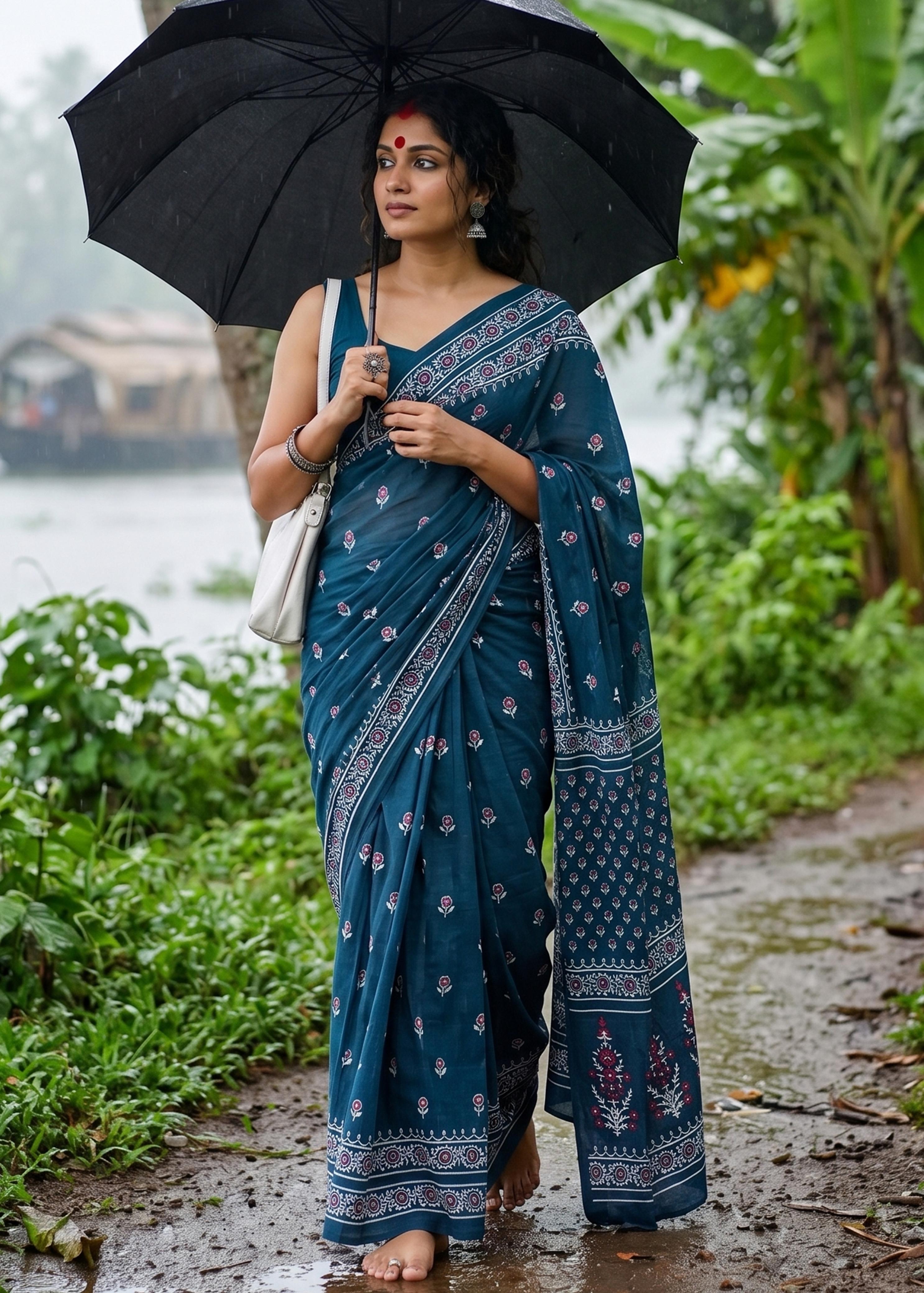 Sm Yami 157 Pure Cotton Bagru Printed Saree