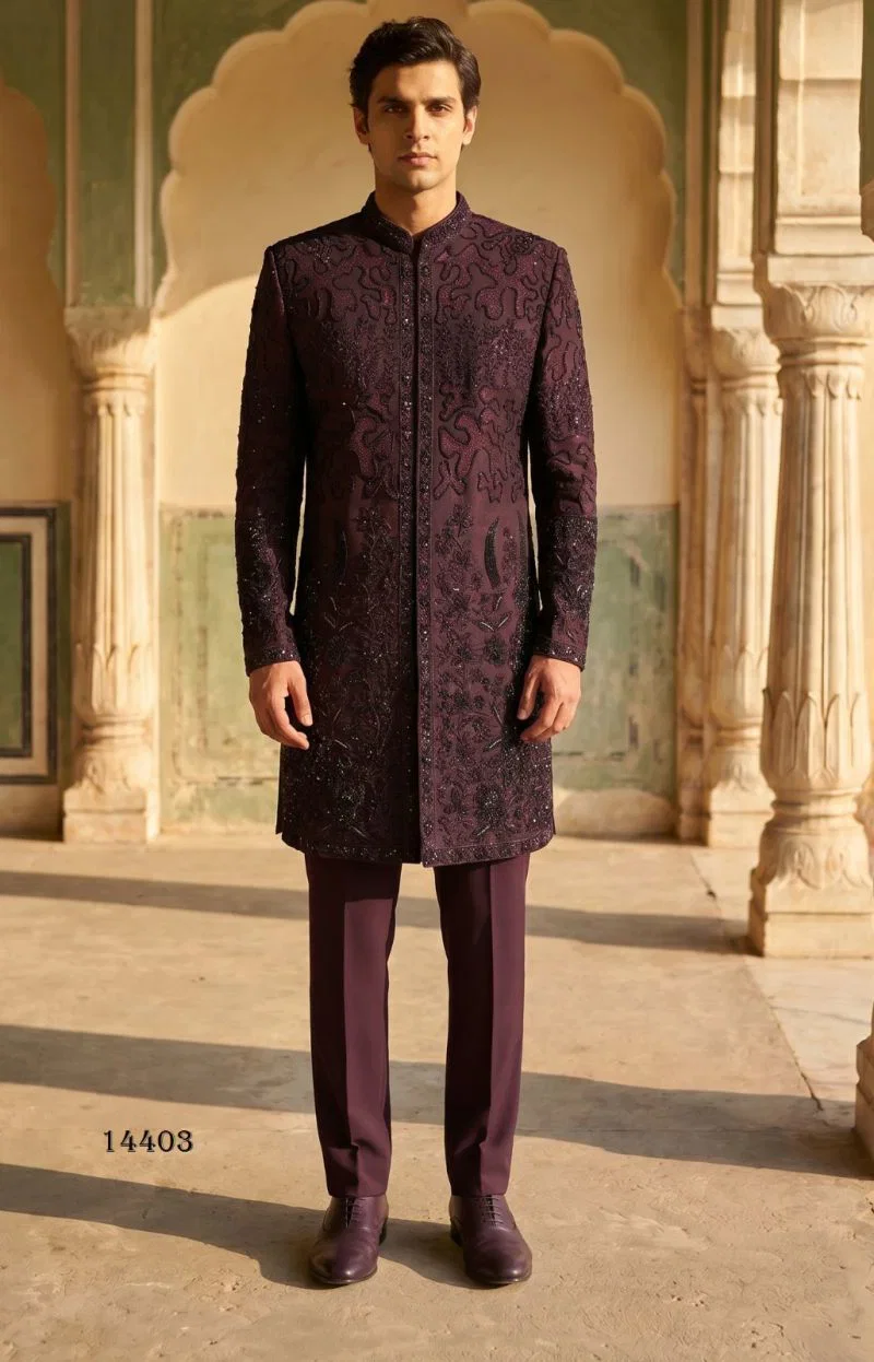 Outluk Vol 144 Armani Embroidered Mens Kurta Pajama With Jacket