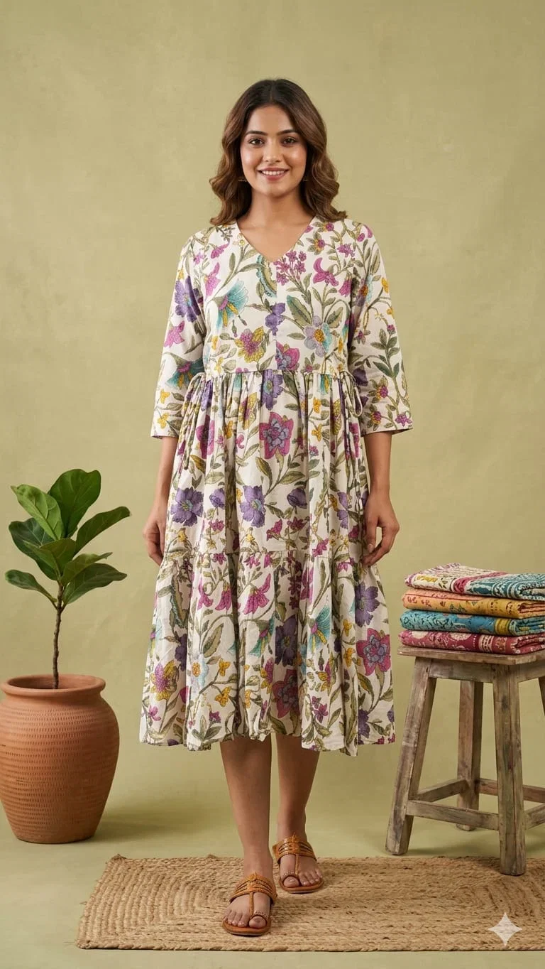 Naisha K 1063 Cotton Printed One Piece Collection