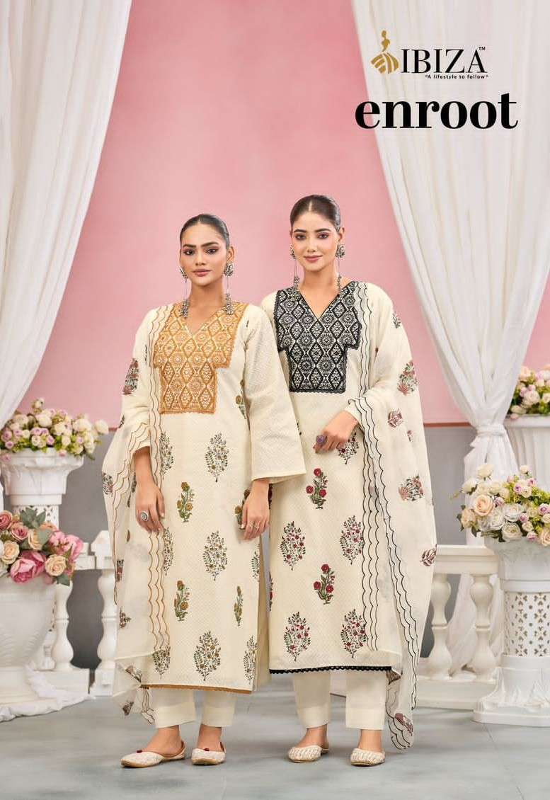 Ibiza Enroot Cotton Embroidered Salwar Kameez