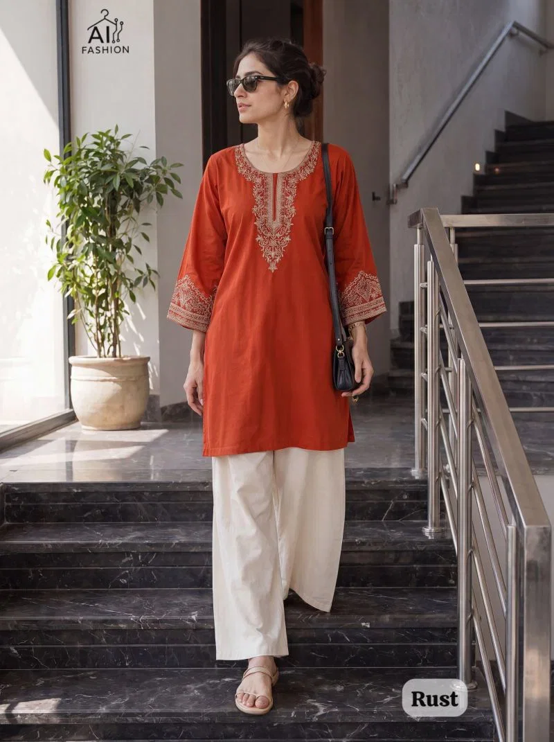 Bunaai Vol 1 Rayon Embroidered Kurti With Bottom Collection